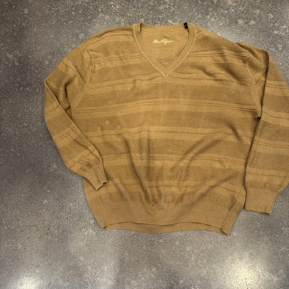 Vintage Ben Hogan Men's Sweater V-Neck Long Sleeve Brown XL